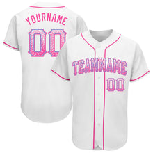 Load image into Gallery viewer, Custom White Pink-Light Blue Authentic Drift Fashion Baseball Jersey
