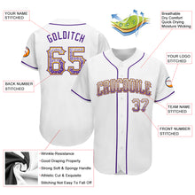 Load image into Gallery viewer, Custom White Purple-Gold Authentic Drift Fashion Baseball Jersey
