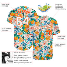 Load image into Gallery viewer, Custom White Orange 3D Pattern Design Fruit Authentic Baseball Jersey
