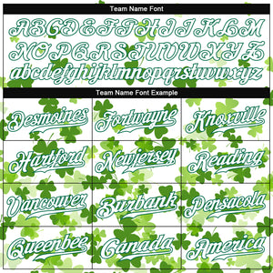 Custom White White-Kelly Green 3D Pattern Design Authentic St. Patrick's Day Baseball Jersey